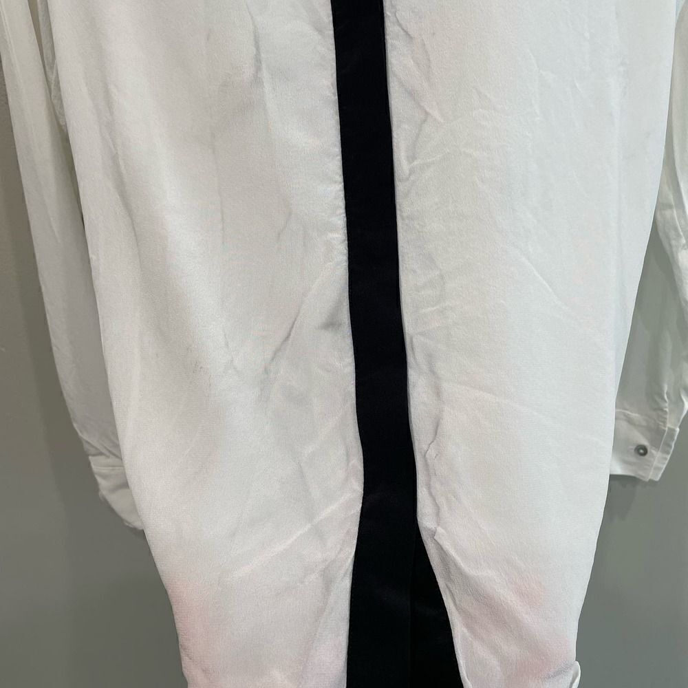 L'AGENCE White Semi-Sheer Button Down Blouse - Picture 8 of 16